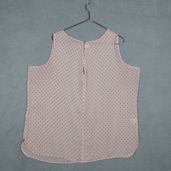 Liz Claiborne blouse size 2X sheer pale peach sleeveless pullover - Picture 2 of 7